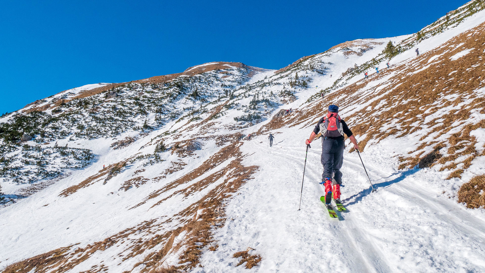 Januárový Hohe Veitsch s jarnou atmosférou