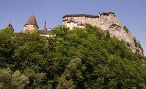 Za lesom sa týči hrad